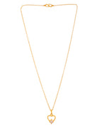 VOJ Gold Polished Stainless Steel Chain With Stone Studded Pendant - Distacart