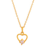 VOJ Gold Polished Stainless Steel Chain With Stone Studded Pendant - Distacart