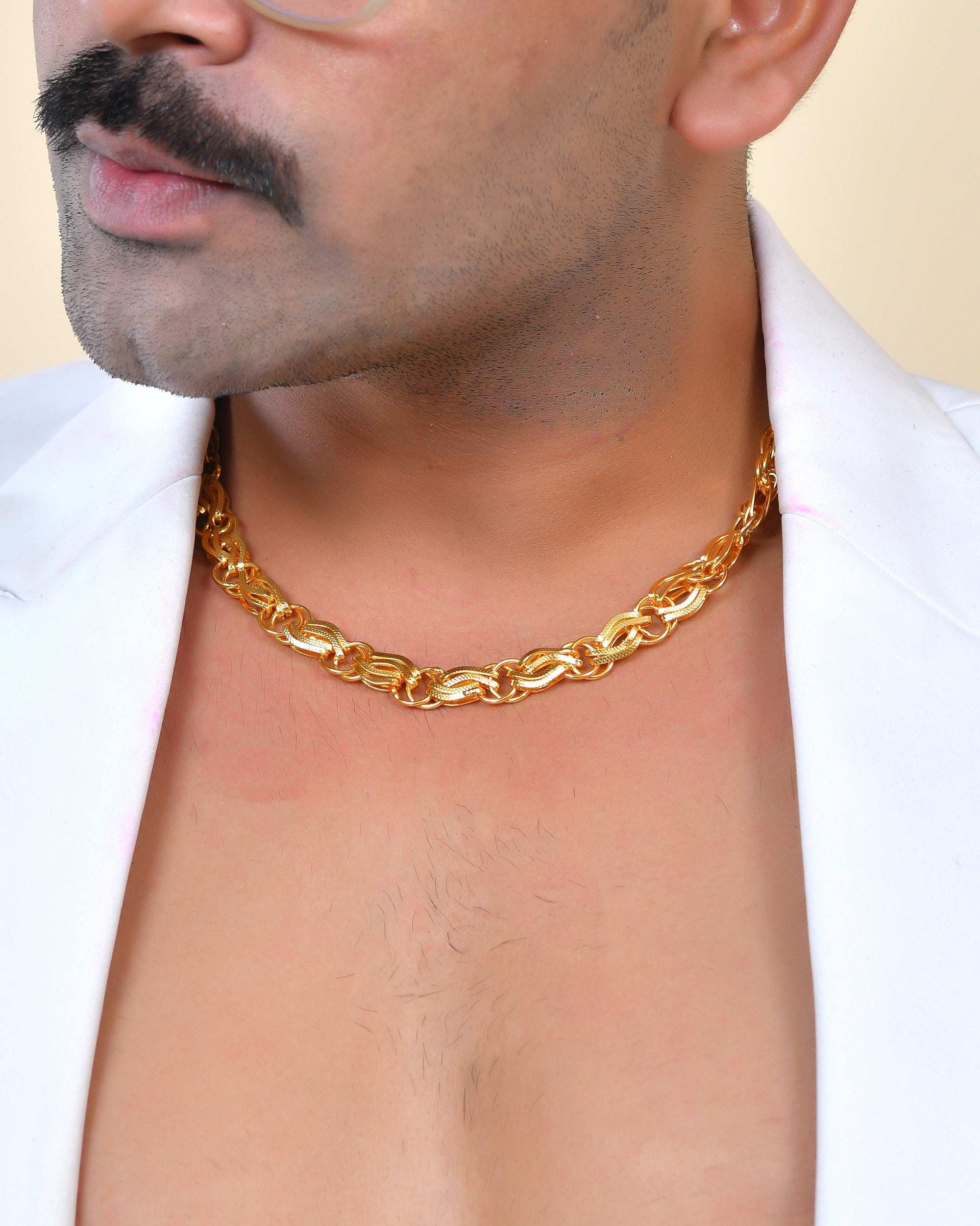 VOJ Gold Polished Stylish Stainless Steel Chain For Men - Distacart