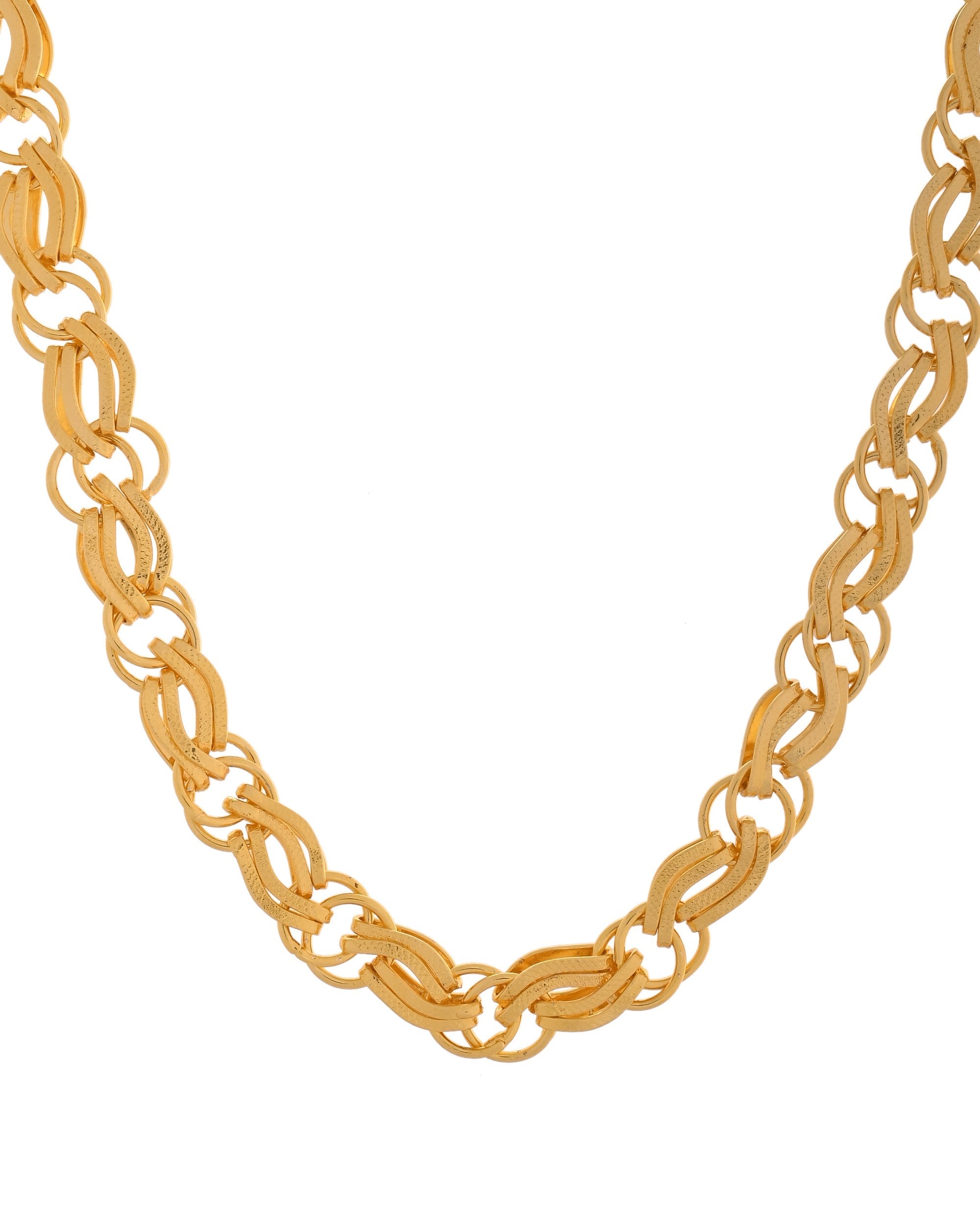 VOJ Gold Polished Stylish Stainless Steel Chain For Men - Distacart