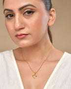 VOJ Gold Polished Chain With Heart Shaped Pendant - Distacart