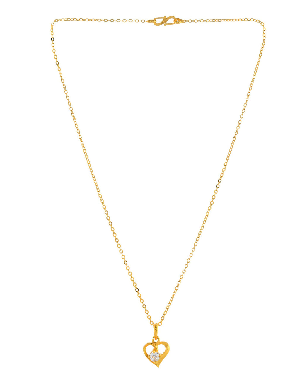 VOJ Gold Polished Chain With Heart Shaped Pendant - Distacart