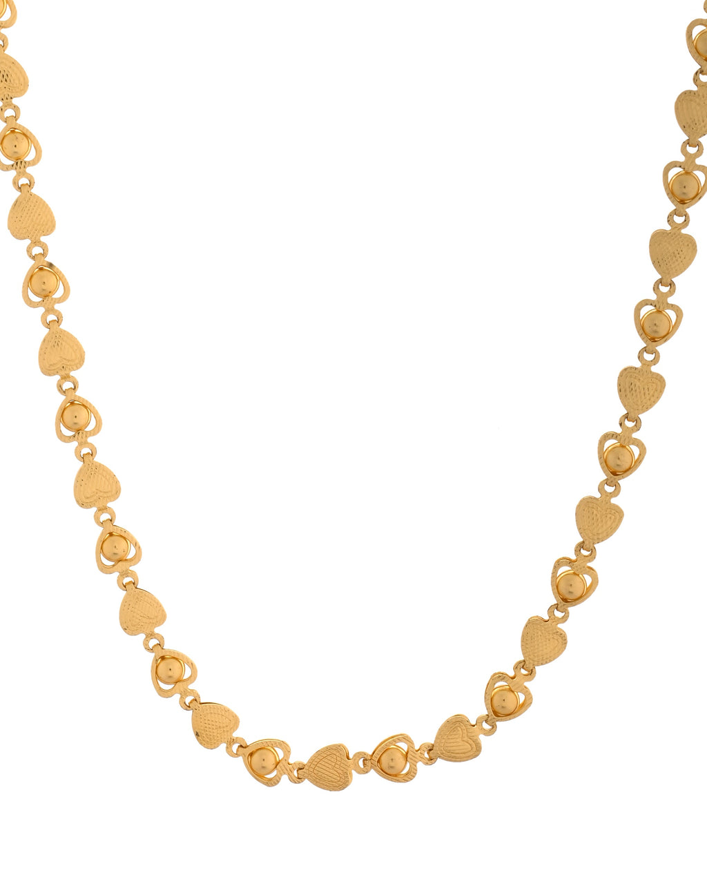 VOJ Women Gold Polished Heart Shaped Chain - Distacart