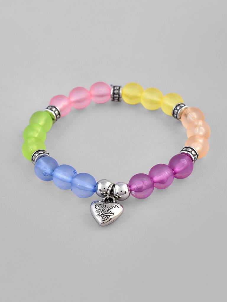 VOJ Multi Colour Beaded Elasticated Bracelet - Distacart
