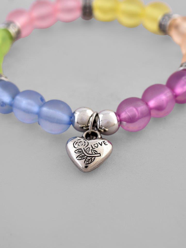 VOJ Multi Colour Beaded Elasticated Bracelet - Distacart