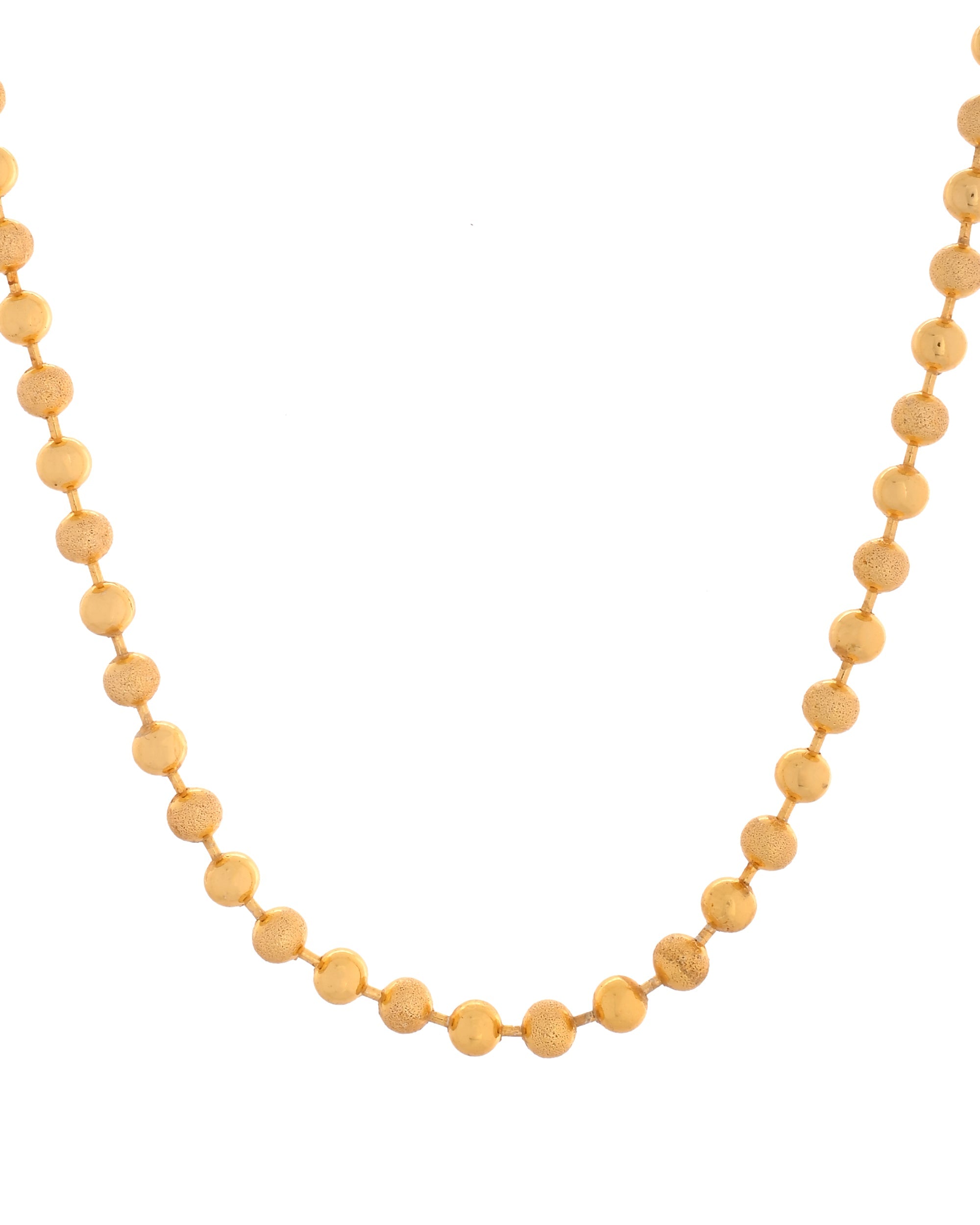 VOJ Men Gold Polished Ball Studded Elegant Chain - Distacart
