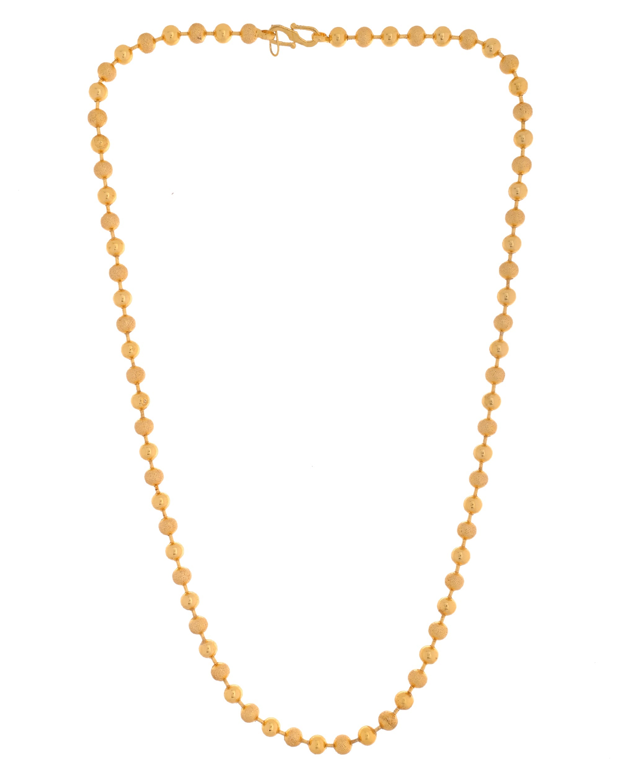 VOJ Men Gold Polished Ball Studded Elegant Chain - Distacart
