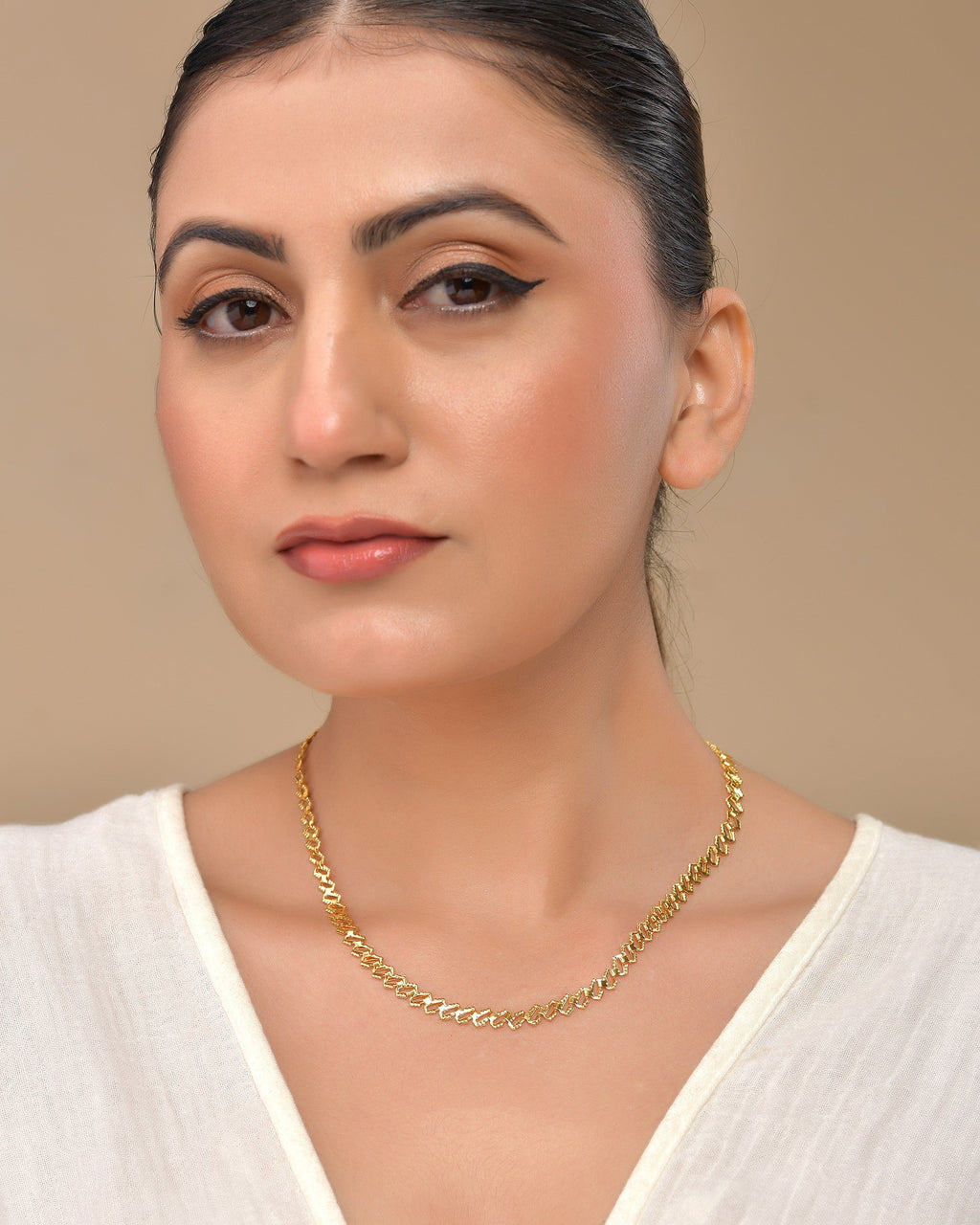 VOJ Gold Polished Designer Stainless Steel Chain For Women - Distacart