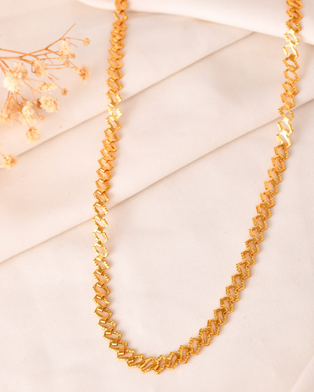 VOJ Gold Polished Designer Stainless Steel Chain For Women - Distacart