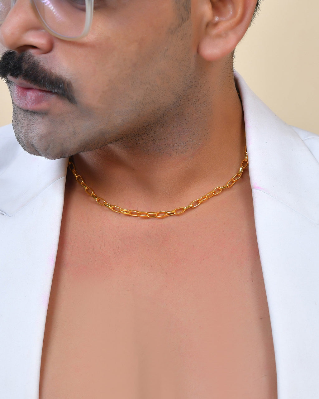 VOJ Gold Polished Stainless Steel Linked Chain For Men - Distacart