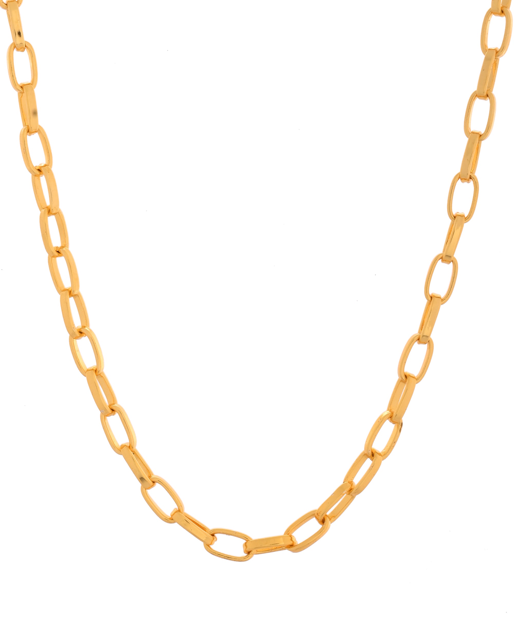 VOJ Gold Polished Stainless Steel Linked Chain For Men - Distacart