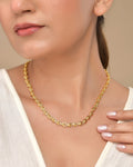 VOJ Gold Polished Heart Shaped Simple Chain For Women - Distacart