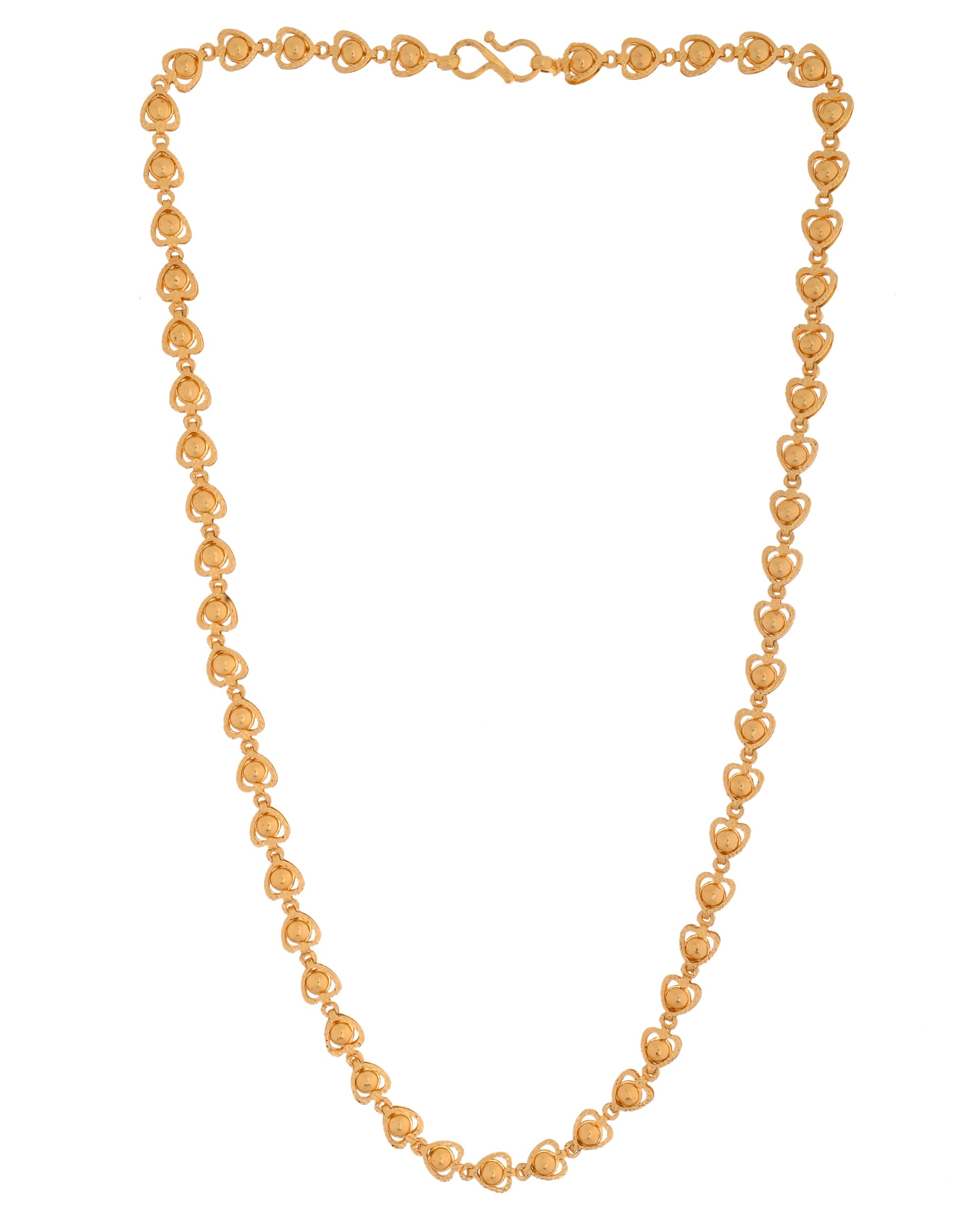 VOJ Gold Polished Heart Shaped Simple Chain For Women - Distacart