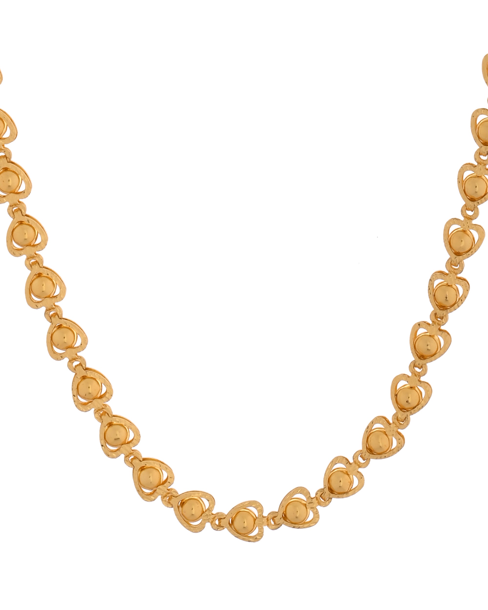 VOJ Gold Polished Heart Shaped Simple Chain For Women - Distacart