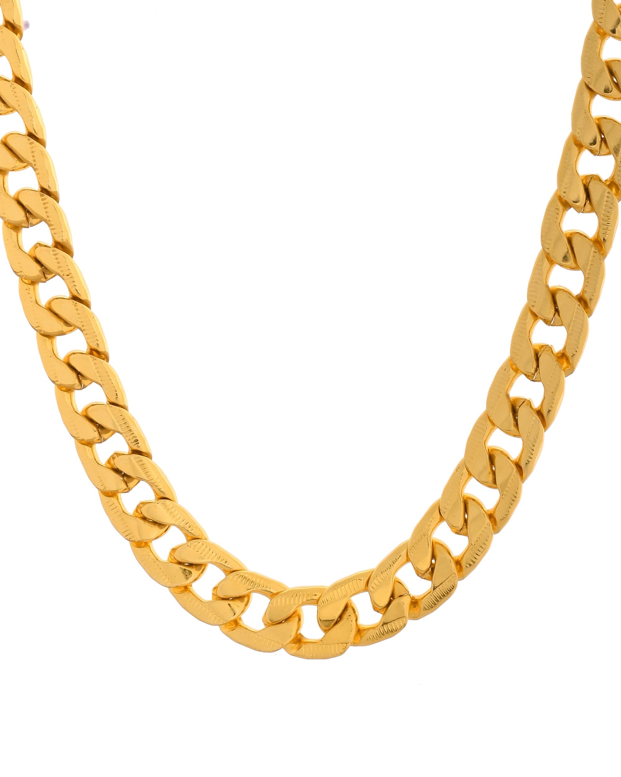 VOJ Gold Polished Stainless Steel Thick Linked Chain - Distacart