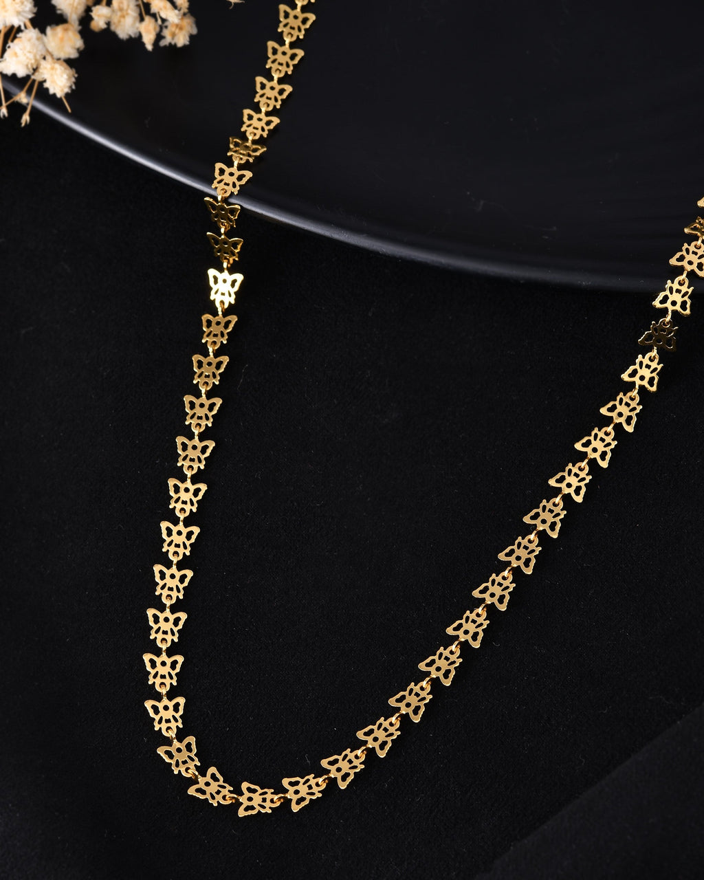 VOJ Gold Polished Stylish Butterfly Shaped Chain - Distacart