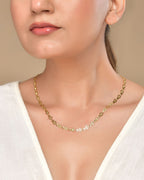 VOJ Gold Polished Oval Shaped Minimal Chain For Women - Distacart