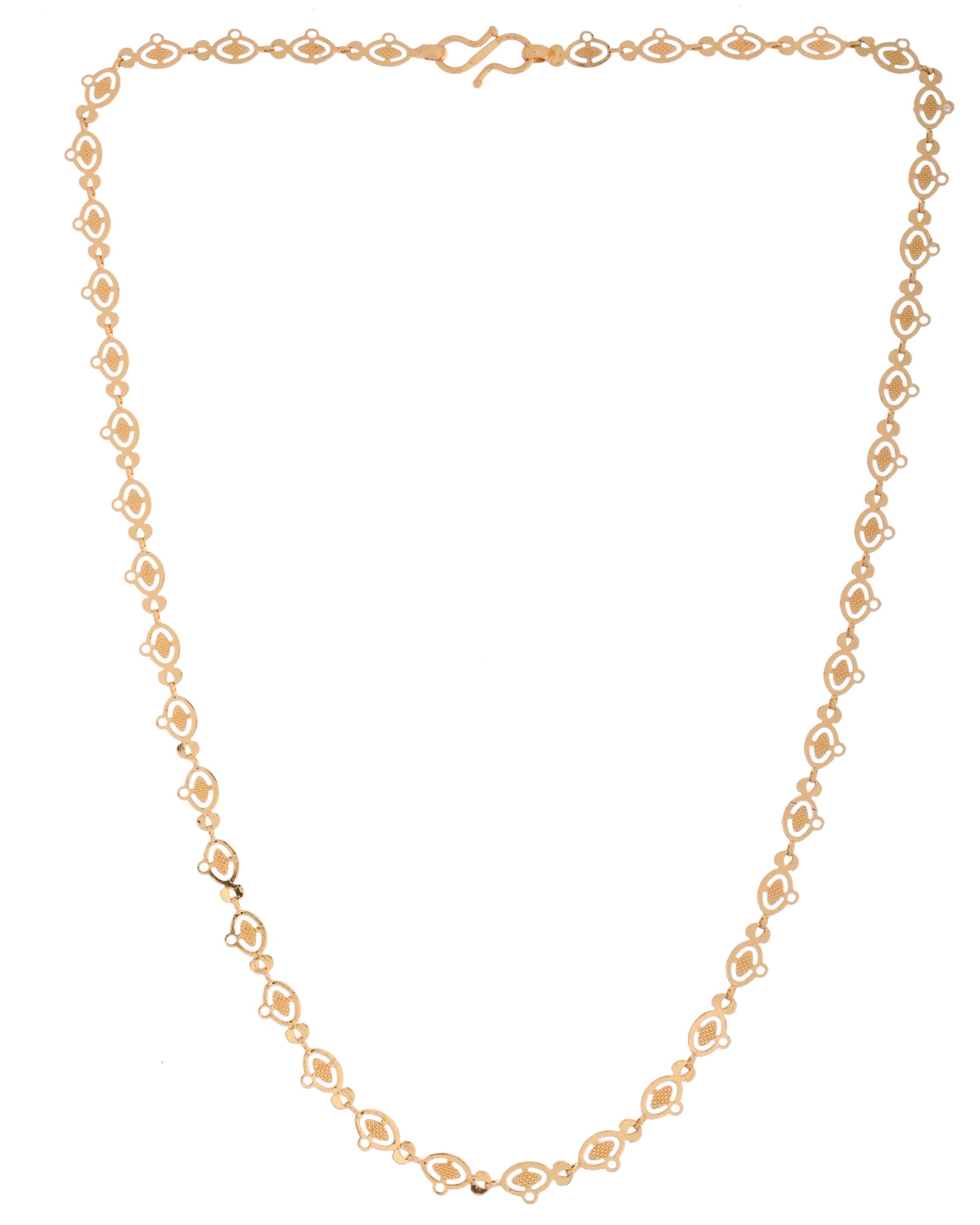 VOJ Gold Polished Oval Shaped Minimal Chain For Women - Distacart