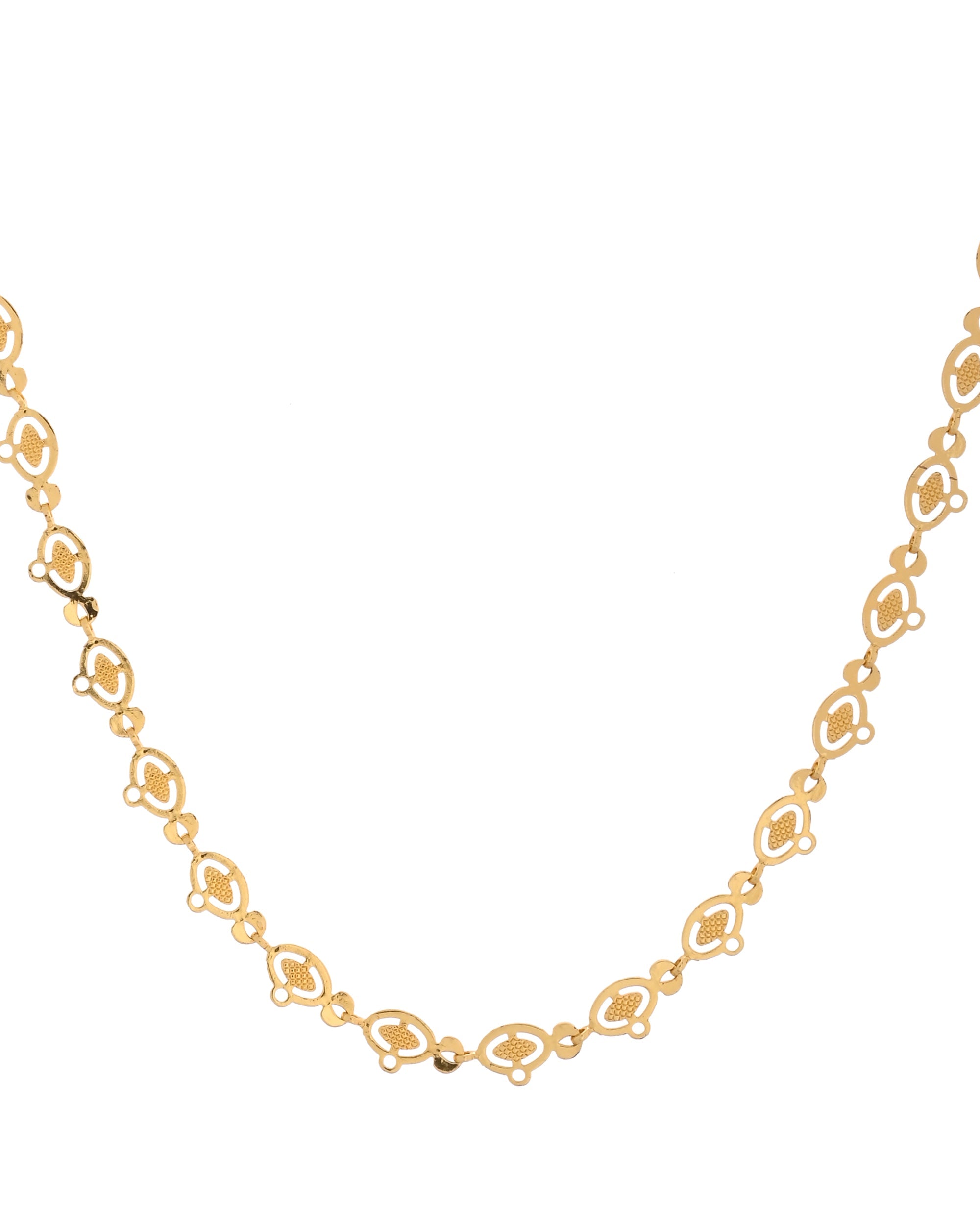 VOJ Gold Polished Oval Shaped Minimal Chain For Women - Distacart