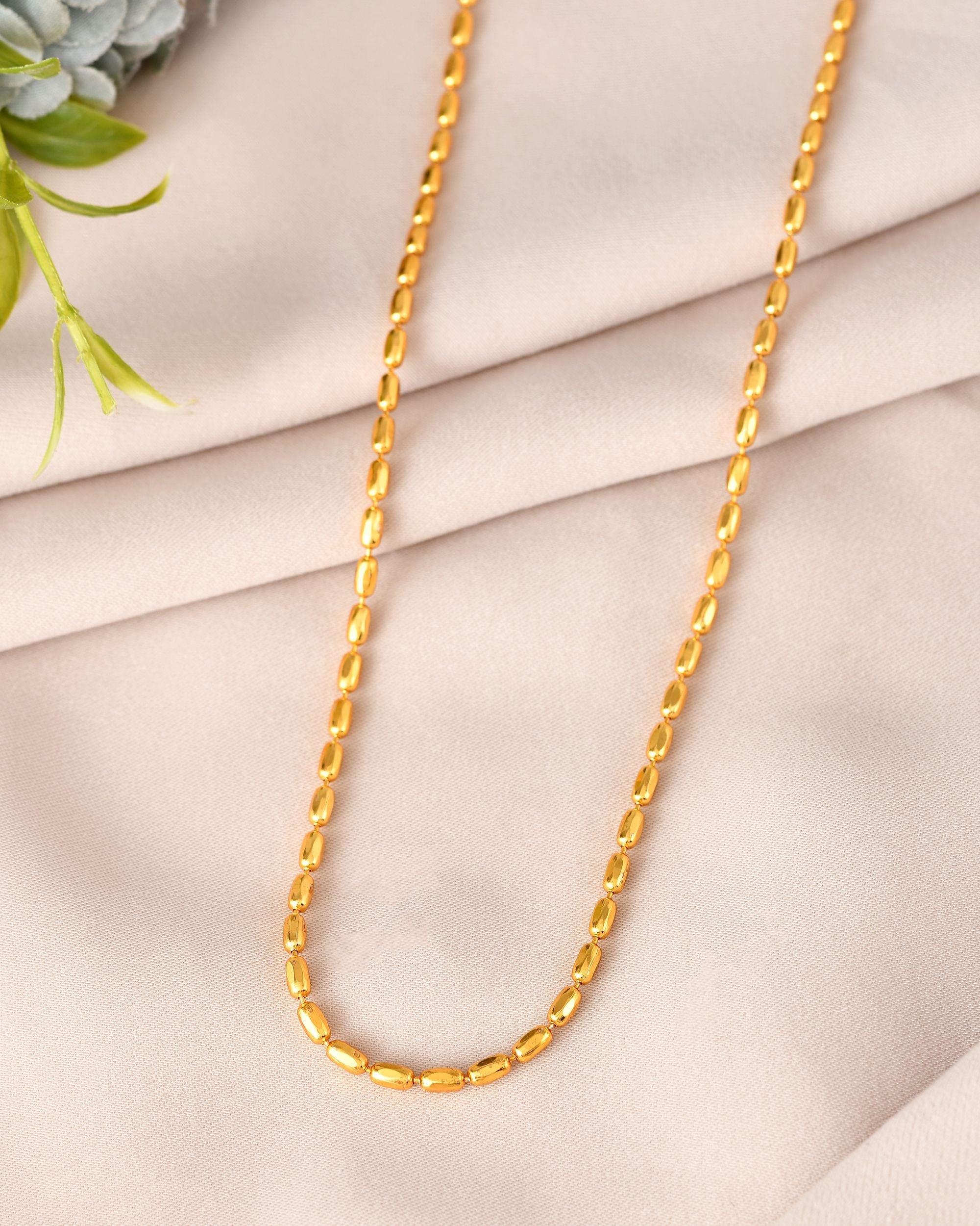 VOJ Gold Polished Stainless Steel Classic Chain - Distacart