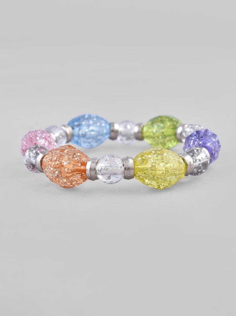 VOJ Multi Colour Beaded Elasticated Bracelet - Distacart