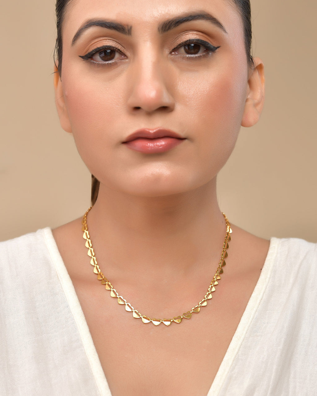 VOJ Heart Shaped Stainless Steel Gold Polished Chain - Distacart