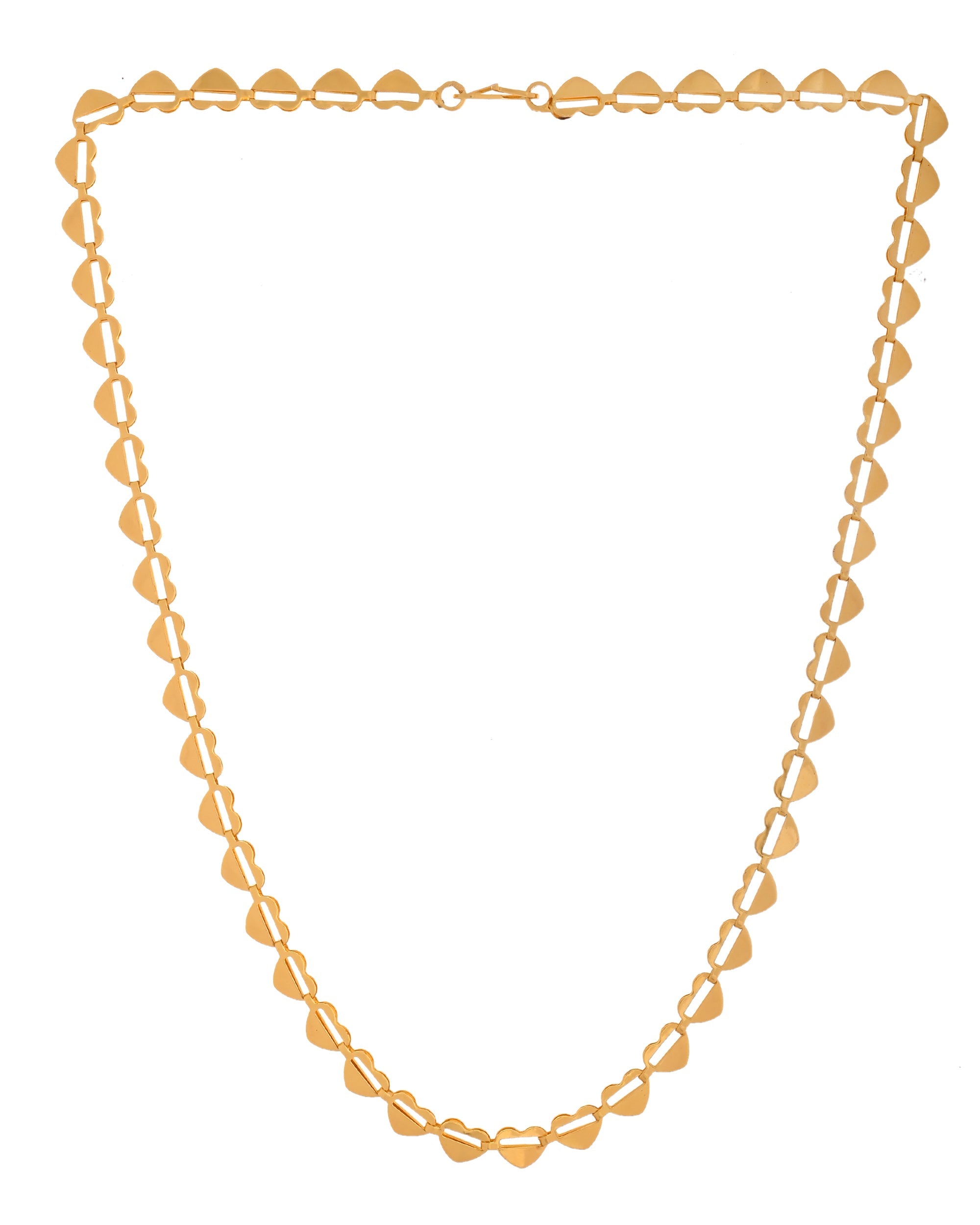 VOJ Heart Shaped Stainless Steel Gold Polished Chain - Distacart
