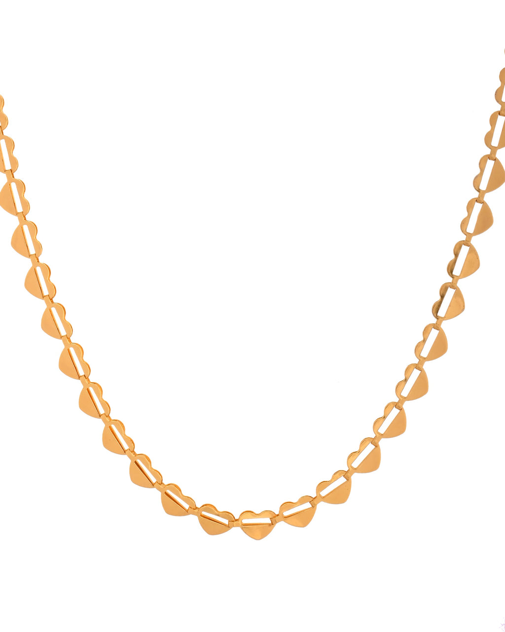 VOJ Heart Shaped Stainless Steel Gold Polished Chain - Distacart