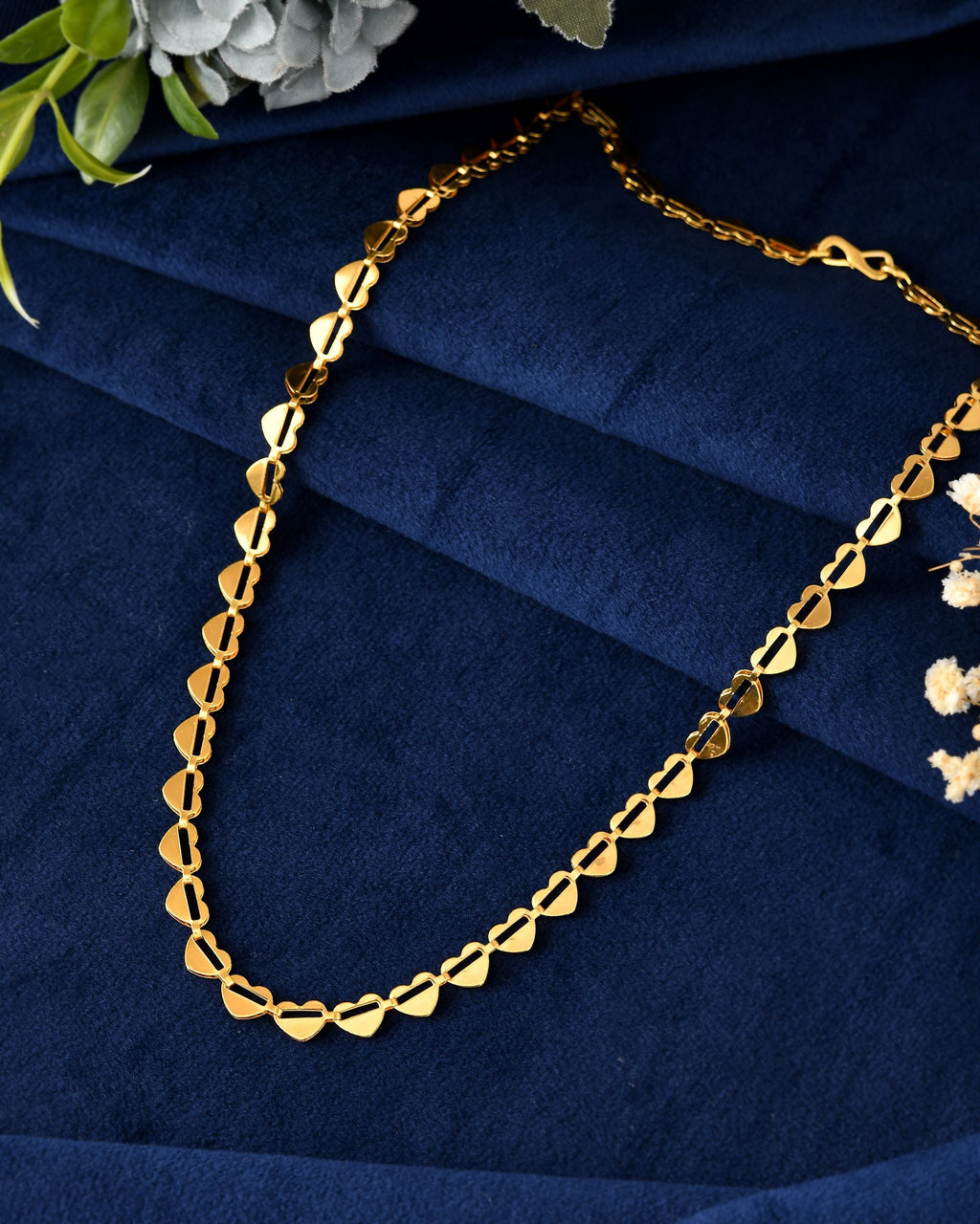 VOJ Heart Shaped Stainless Steel Gold Polished Chain - Distacart