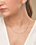 VOJ Women Stainless Steel Gold Polished Minimal Figaro Link Chain - Distacart