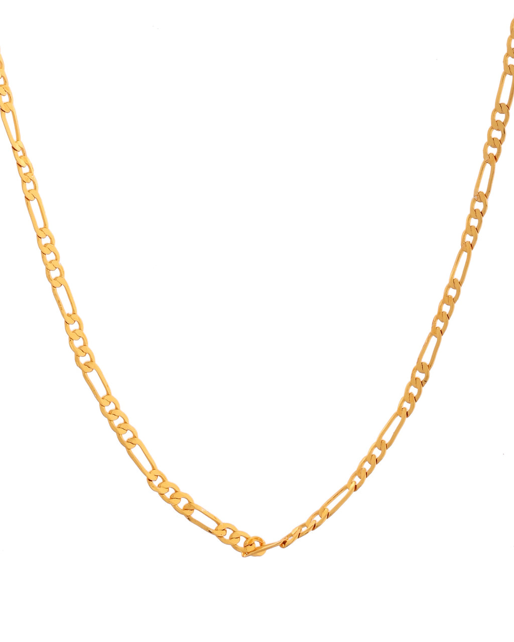 VOJ Women Stainless Steel Gold Polished Minimal Figaro Link Chain - Distacart