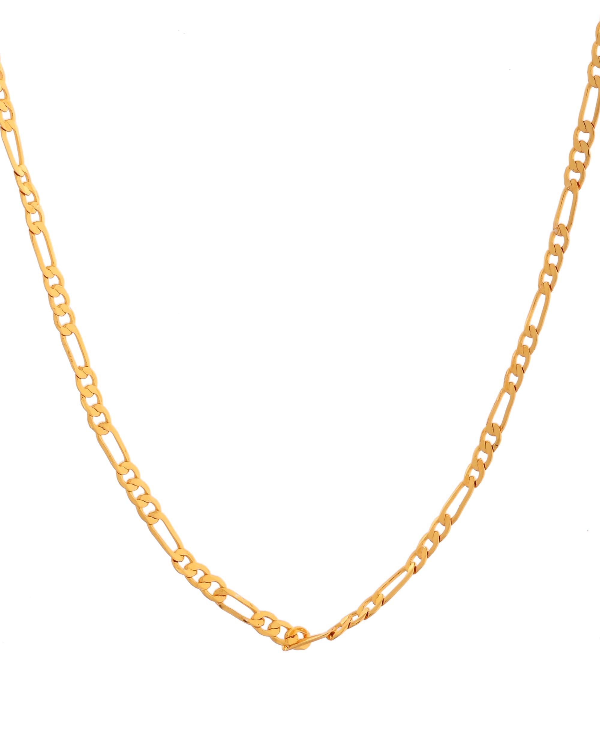 VOJ Women Stainless Steel Gold Polished Minimal Figaro Link Chain - Distacart