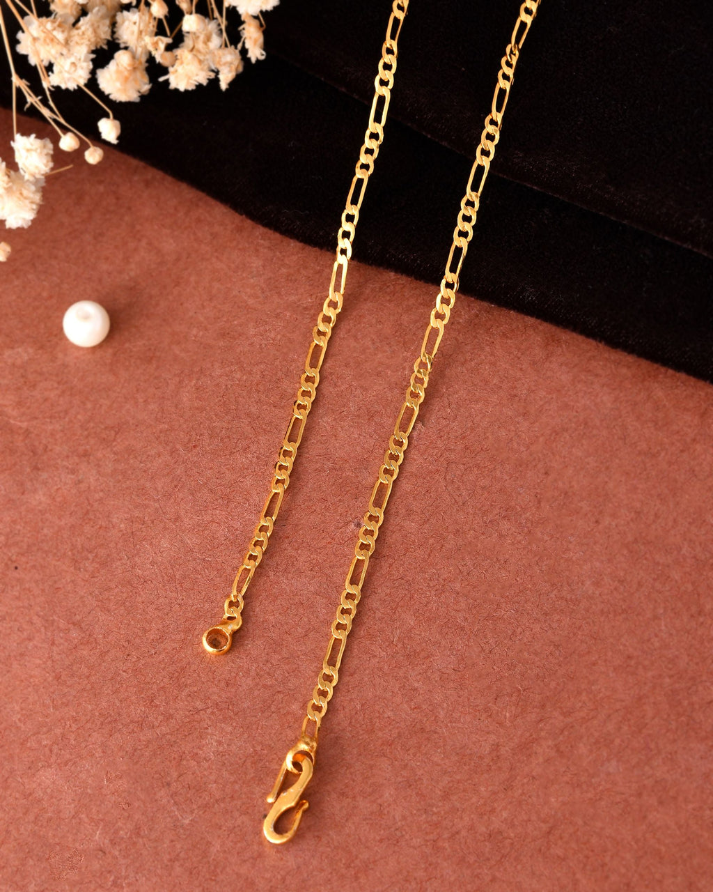 VOJ Women Stainless Steel Gold Polished Minimal Figaro Link Chain - Distacart
