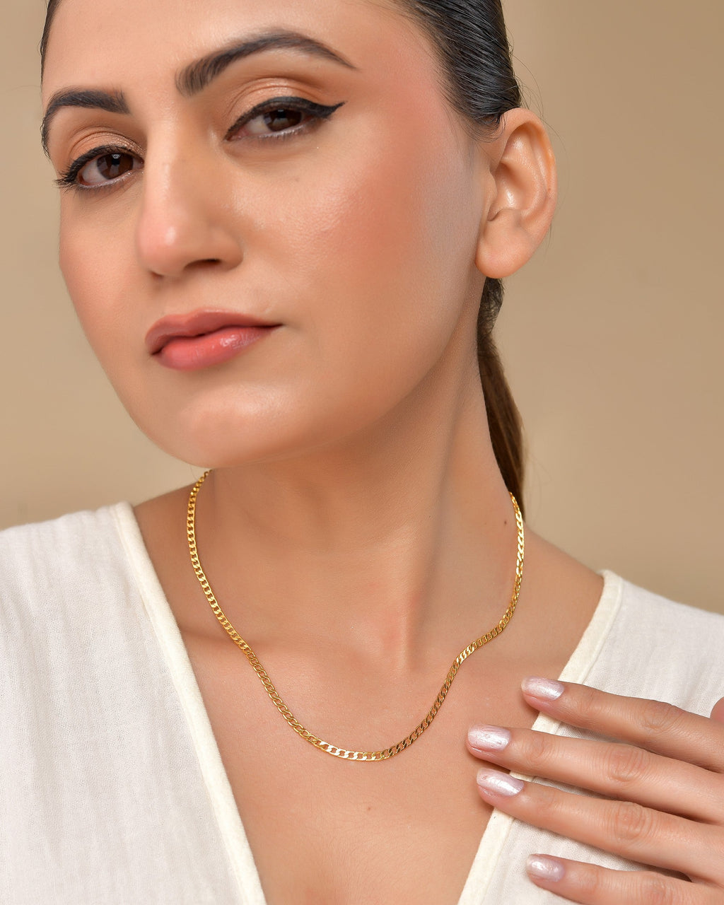 VOJ Stainless Steel Gold Polished Minimal Link Chain For Women - Distacart