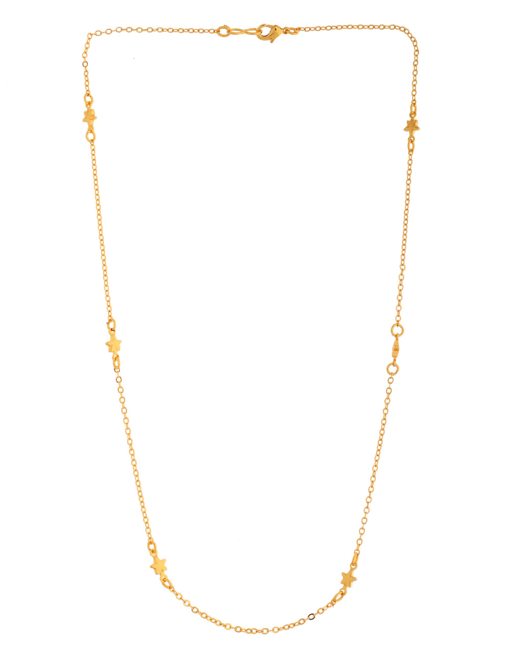 VOJ Gold Polished Star Shaped Minimal Chain For Women - Distacart