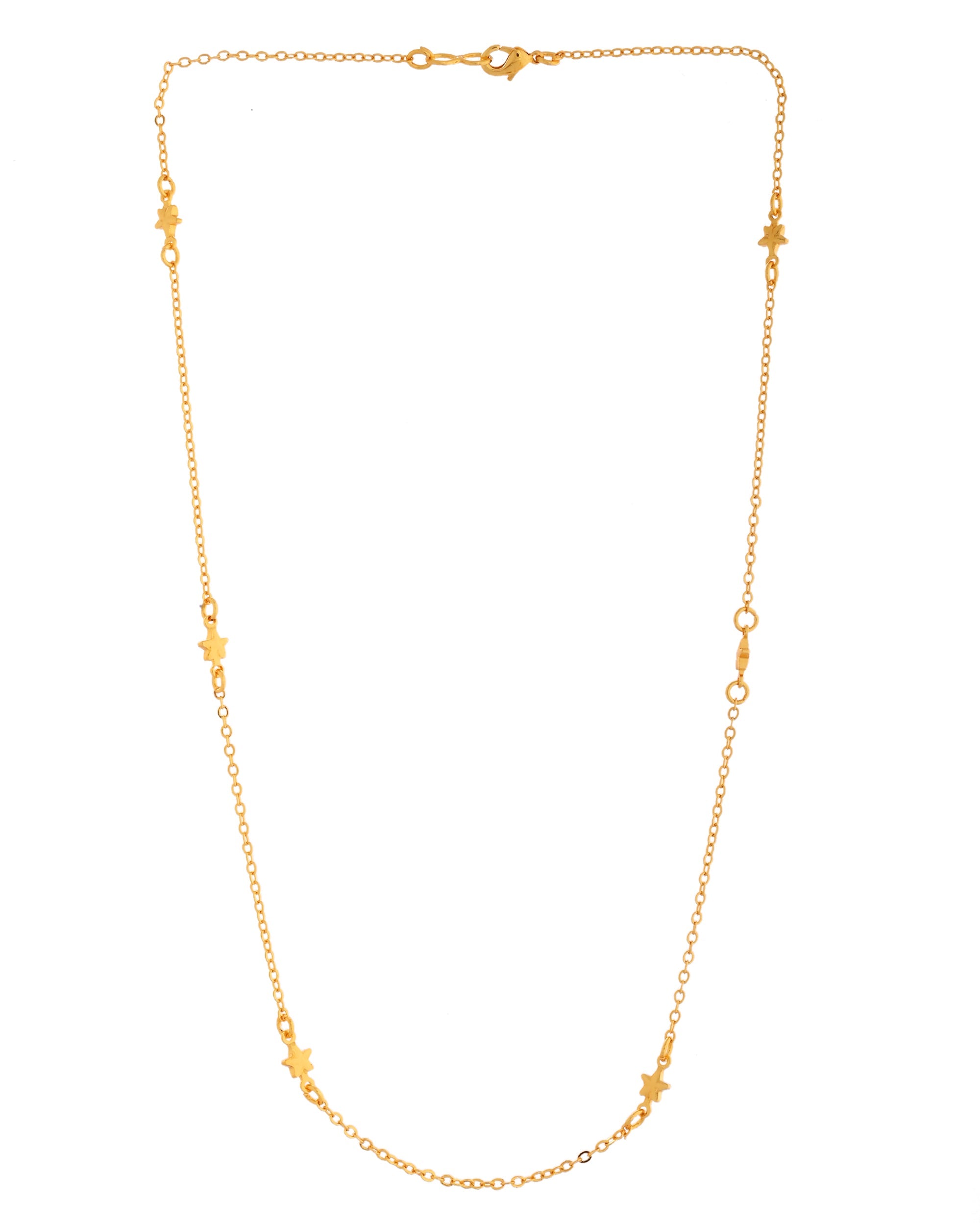 VOJ Gold Polished Star Shaped Minimal Chain For Women - Distacart