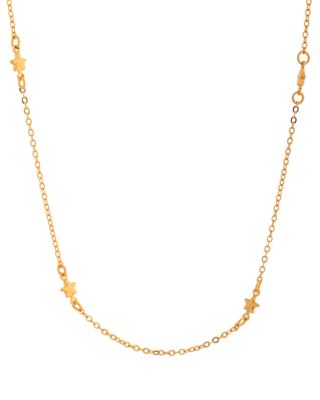 VOJ Gold Polished Star Shaped Minimal Chain For Women - Distacart