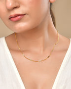 VOJ Women Stainless Steel Gold Polished Minimal Pipe Chain - Distacart