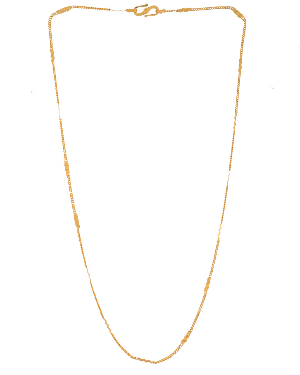 VOJ Women Stainless Steel Gold Polished Minimal Pipe Chain - Distacart