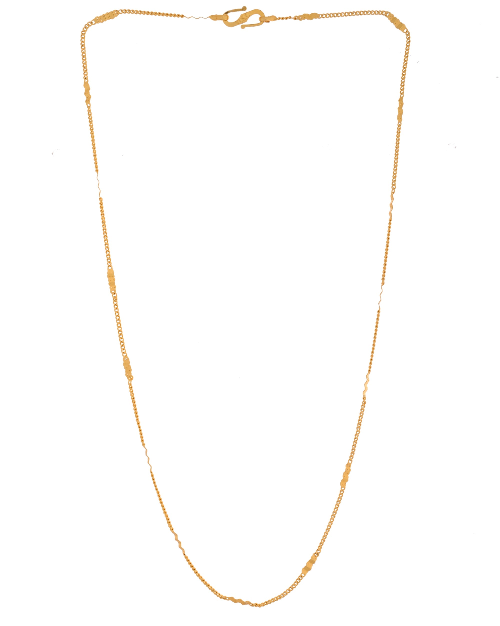 VOJ Women Stainless Steel Gold Polished Minimal Pipe Chain - Distacart
