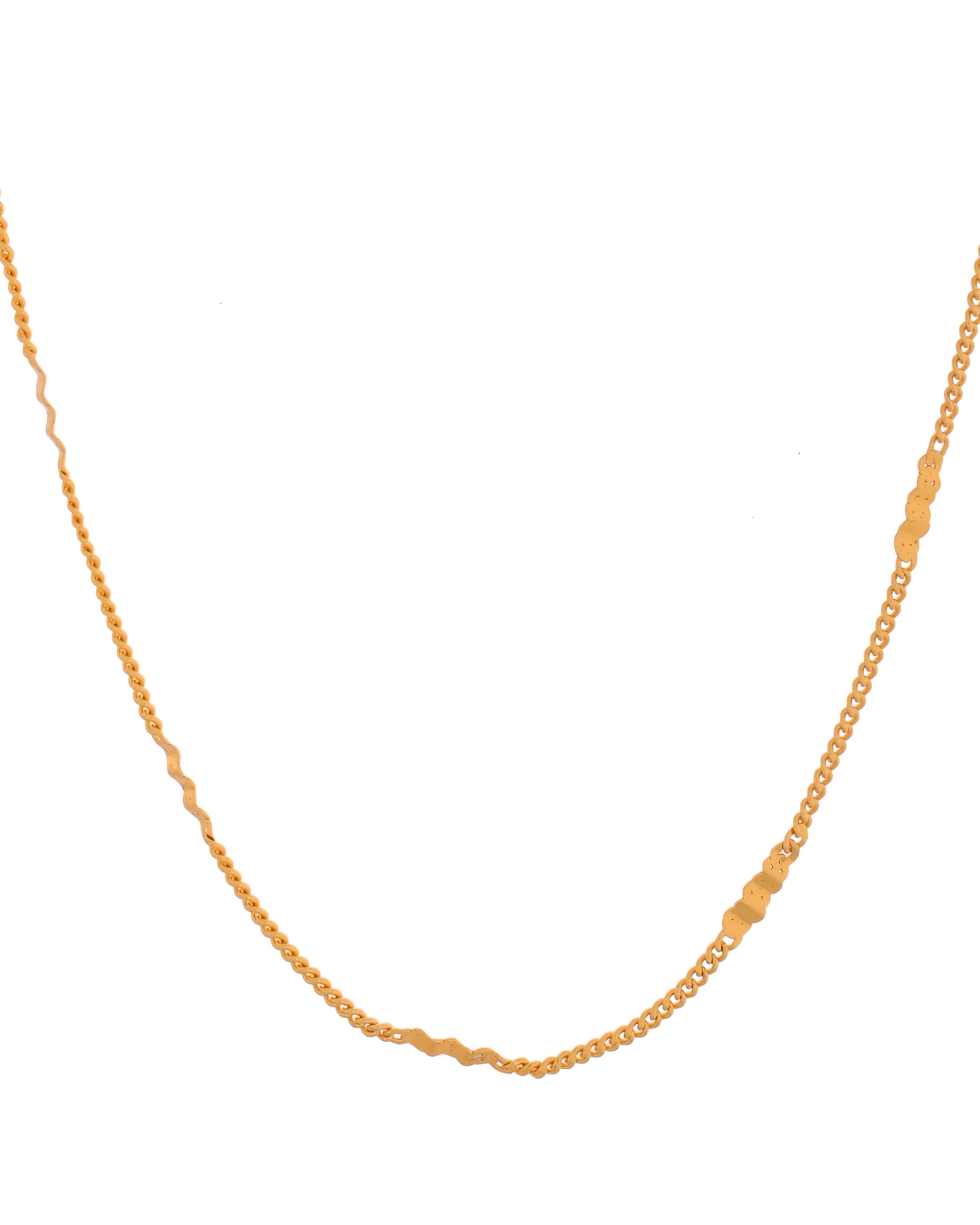 VOJ Women Stainless Steel Gold Polished Minimal Pipe Chain - Distacart