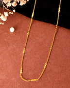 VOJ Women Stainless Steel Gold Polished Minimal Pipe Chain - Distacart