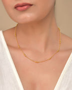 VOJ Women Gold Polished Stainless Steel Minimal Ball Chain - Distacart