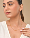 VOJ Women Gold Polished Stainless Steel Minimal Ball Chain - Distacart