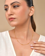 VOJ Women Gold Polished Stainless Steel Minimal Ball Chain - Distacart