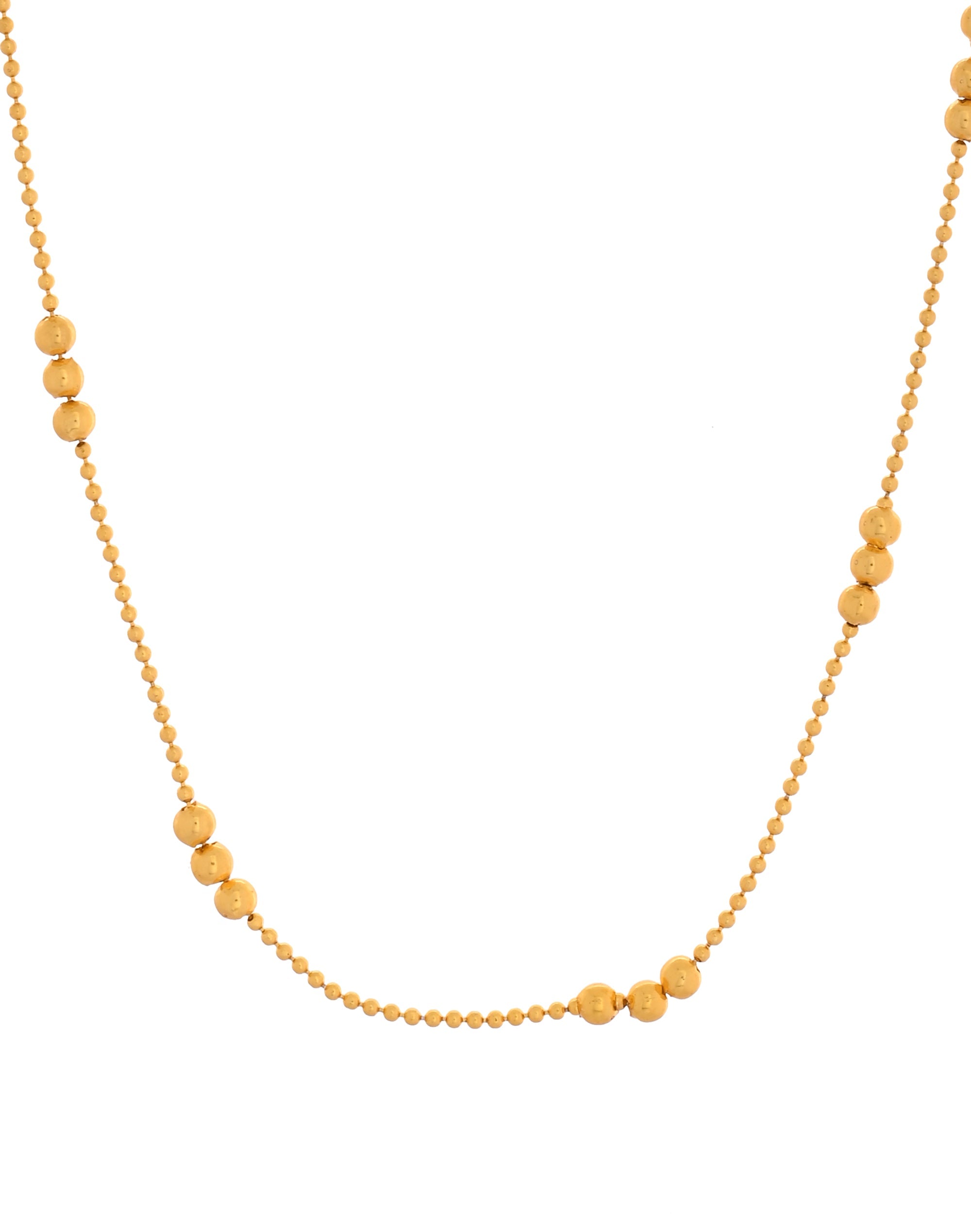 VOJ Women Gold Polished Stainless Steel Minimal Ball Chain - Distacart