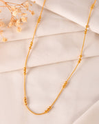 VOJ Women Gold Polished Stainless Steel Minimal Ball Chain - Distacart