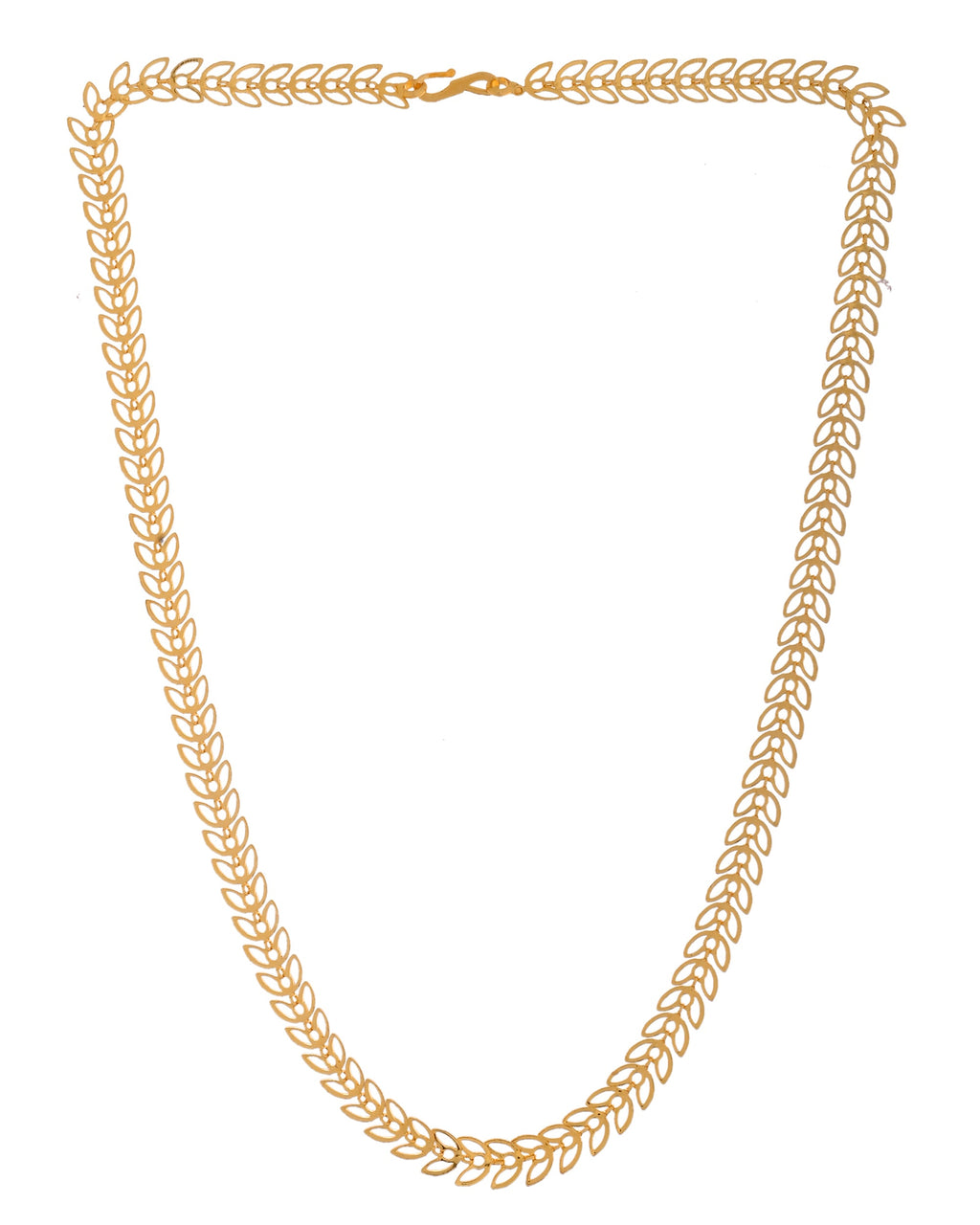 VOJ Women Gold Polished Stainless Steel Minimal Leaf Chain - Distacart
