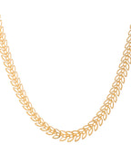 VOJ Women Gold Polished Stainless Steel Minimal Leaf Chain - Distacart