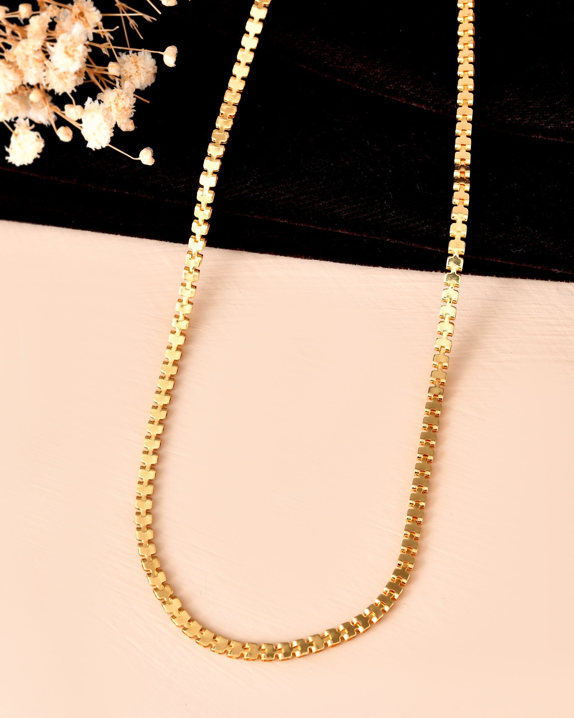 VOJ Women Gold Polished Stainless Steel Elegant Link Chain - Distacart